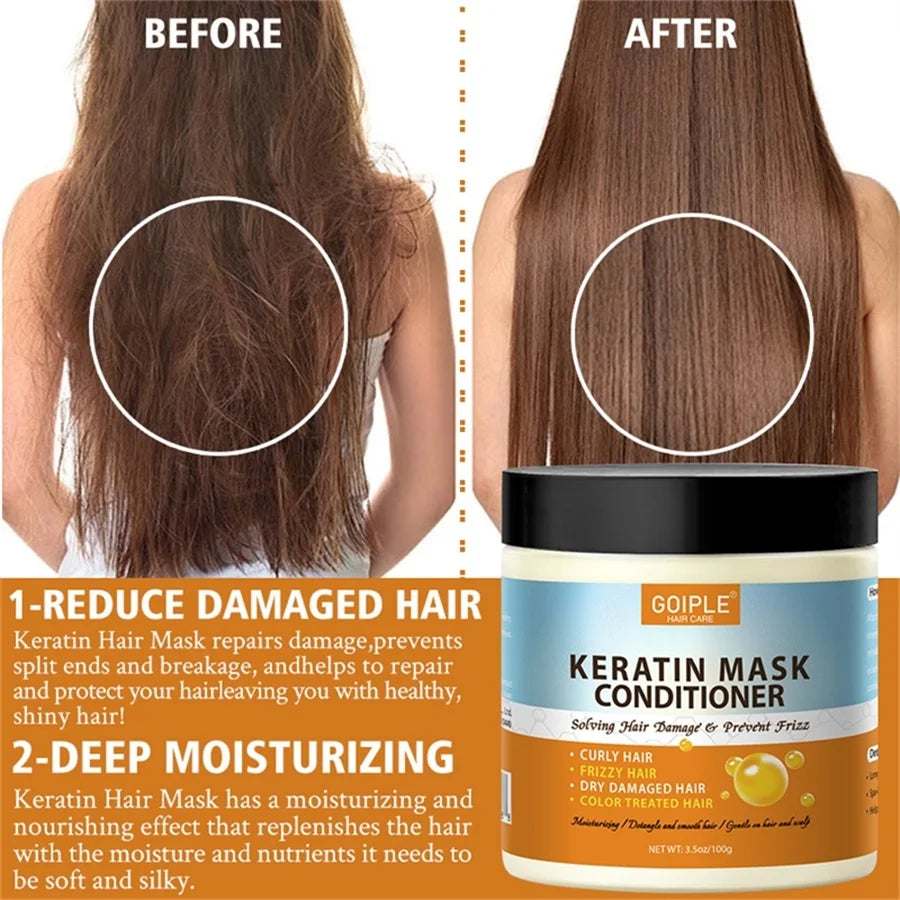 Keratin Conditioner Moisturizing & Smoothing Hair Rose Curl Defining Cream Thermal Protection Spray Protect Hair From UV Damaged