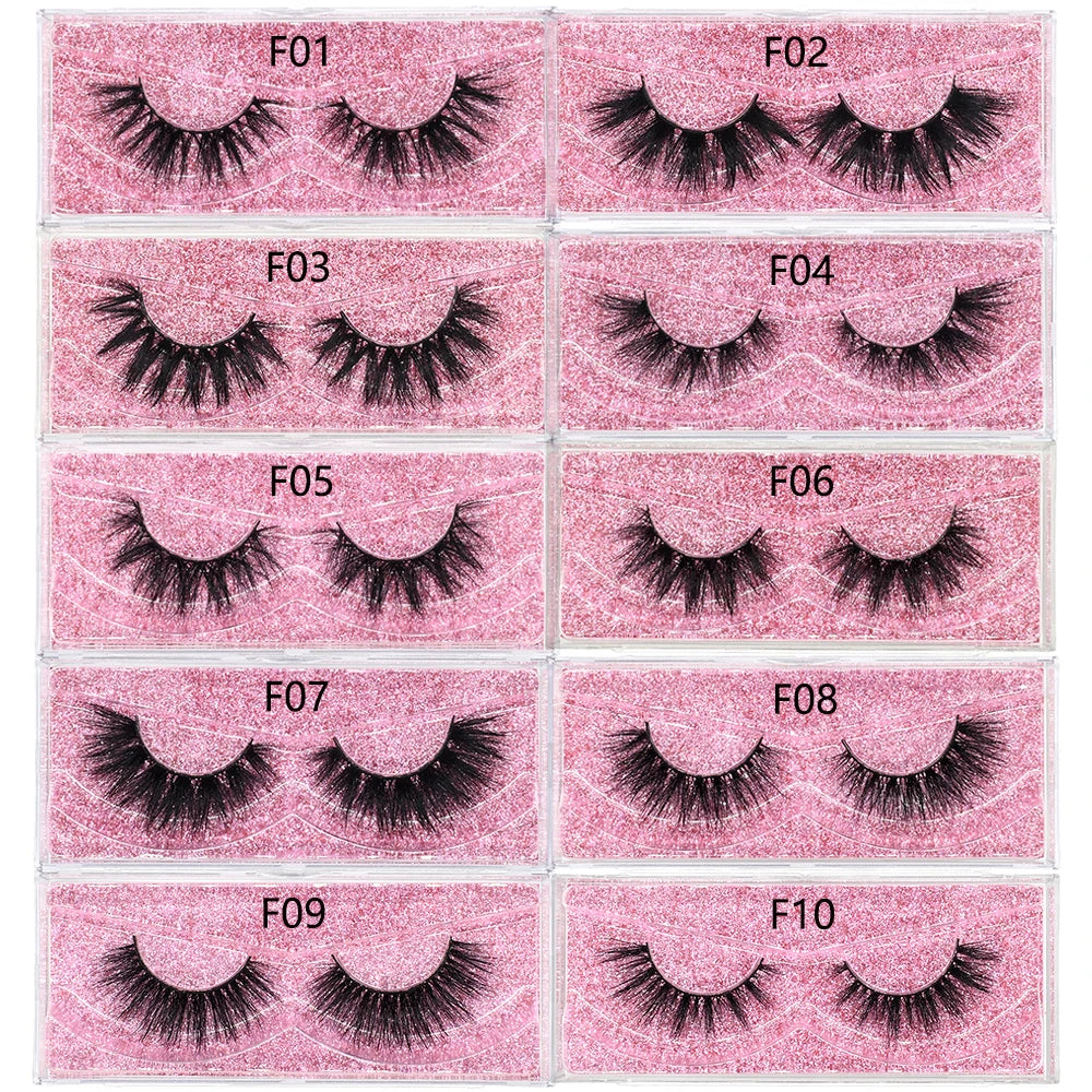 FOXESJI Makeup Eyelashes 3D Mink Lashes Natural Long Lasting Wispy Soft Eyelash Extension Fluffy Eye Lashes Mink False Eyelashes