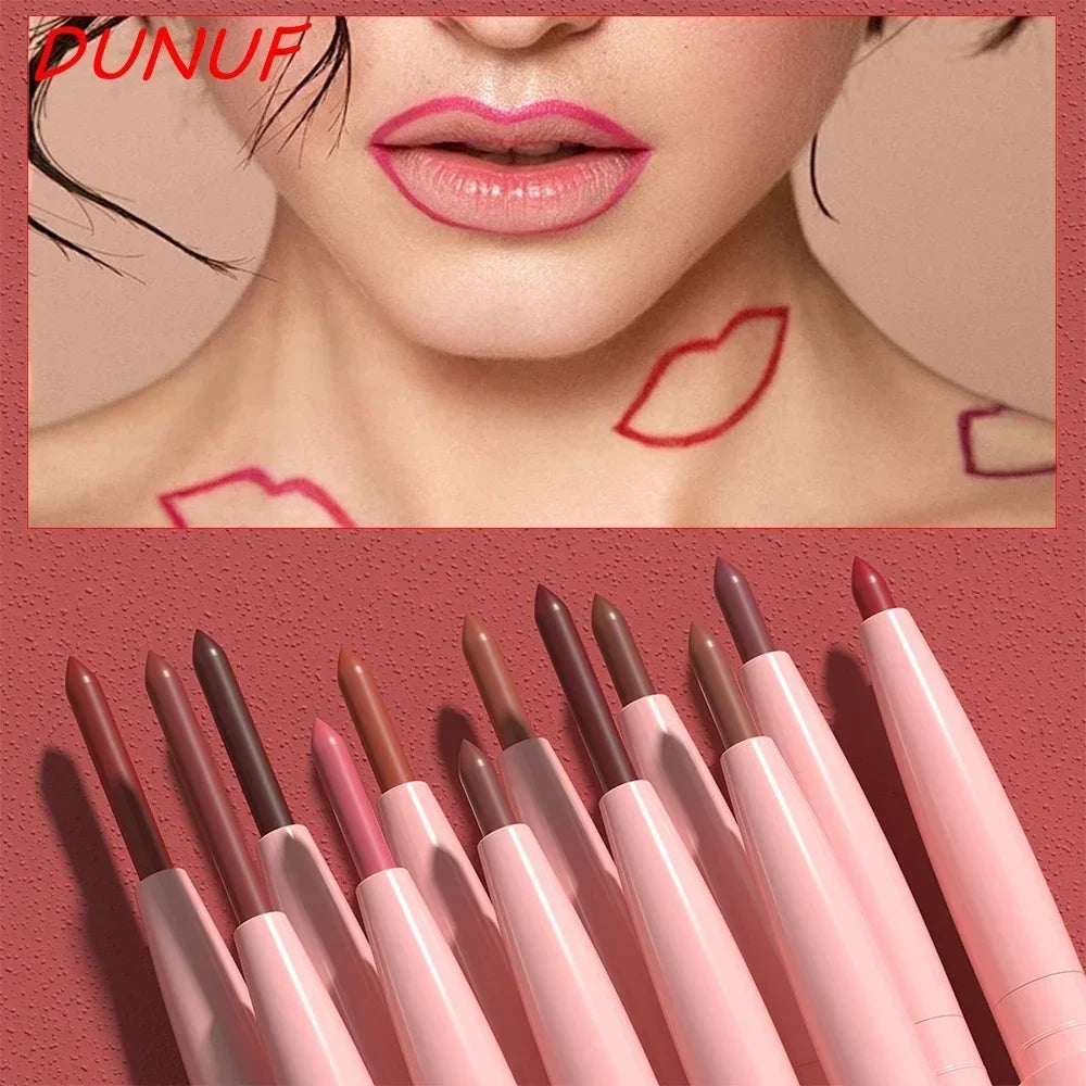 12Color Waterproof Lip Liner Pencil Dark Red Brown Lipstick Pencil Lip Outline Nude Matte Lipstick Crayon Contouring Tint Makeup
