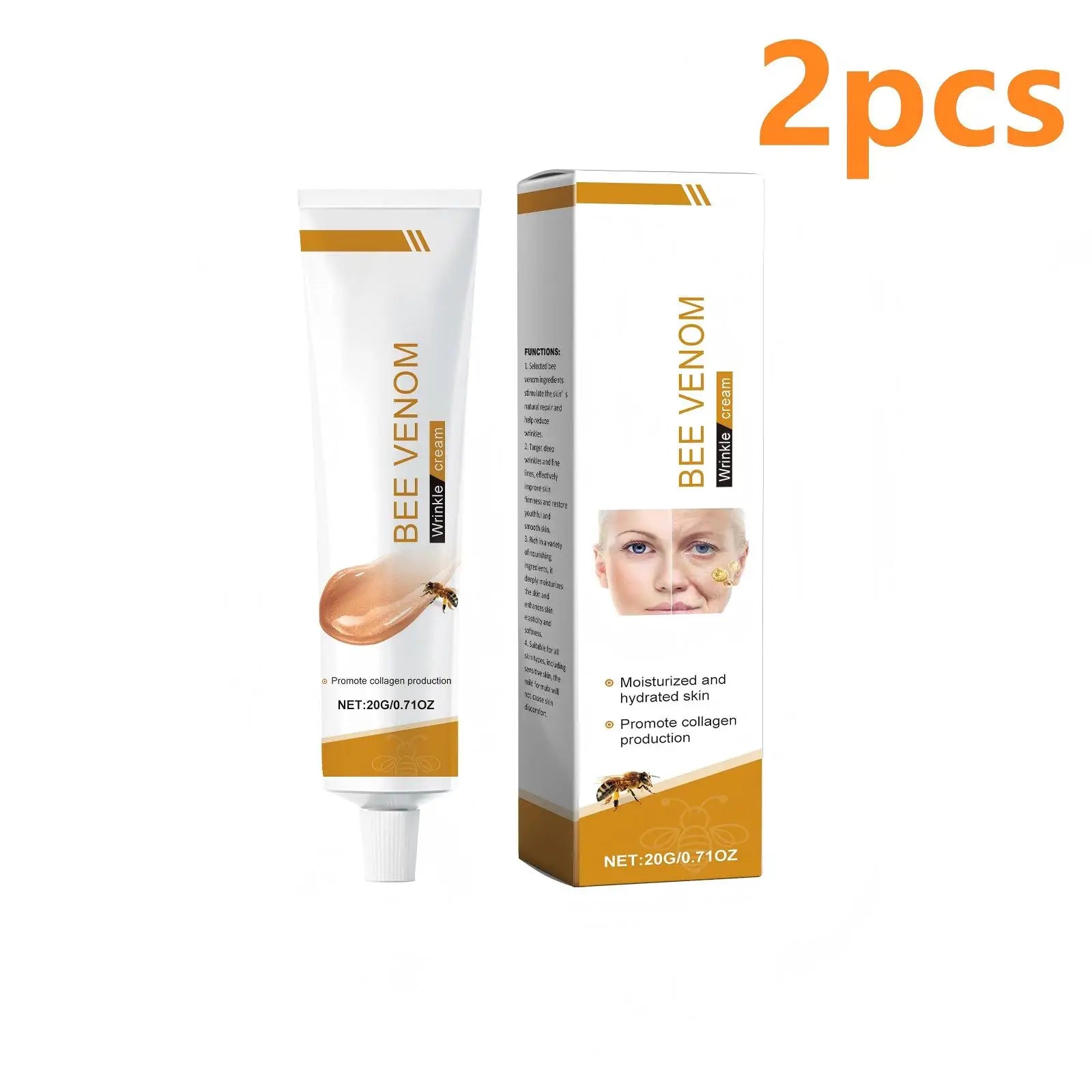 Bee Venoms Cream Moisturizing Skin Elasticity Increased Reduce Fine Lines Deep Hydration Face Care Anti Aging Cream for Woman