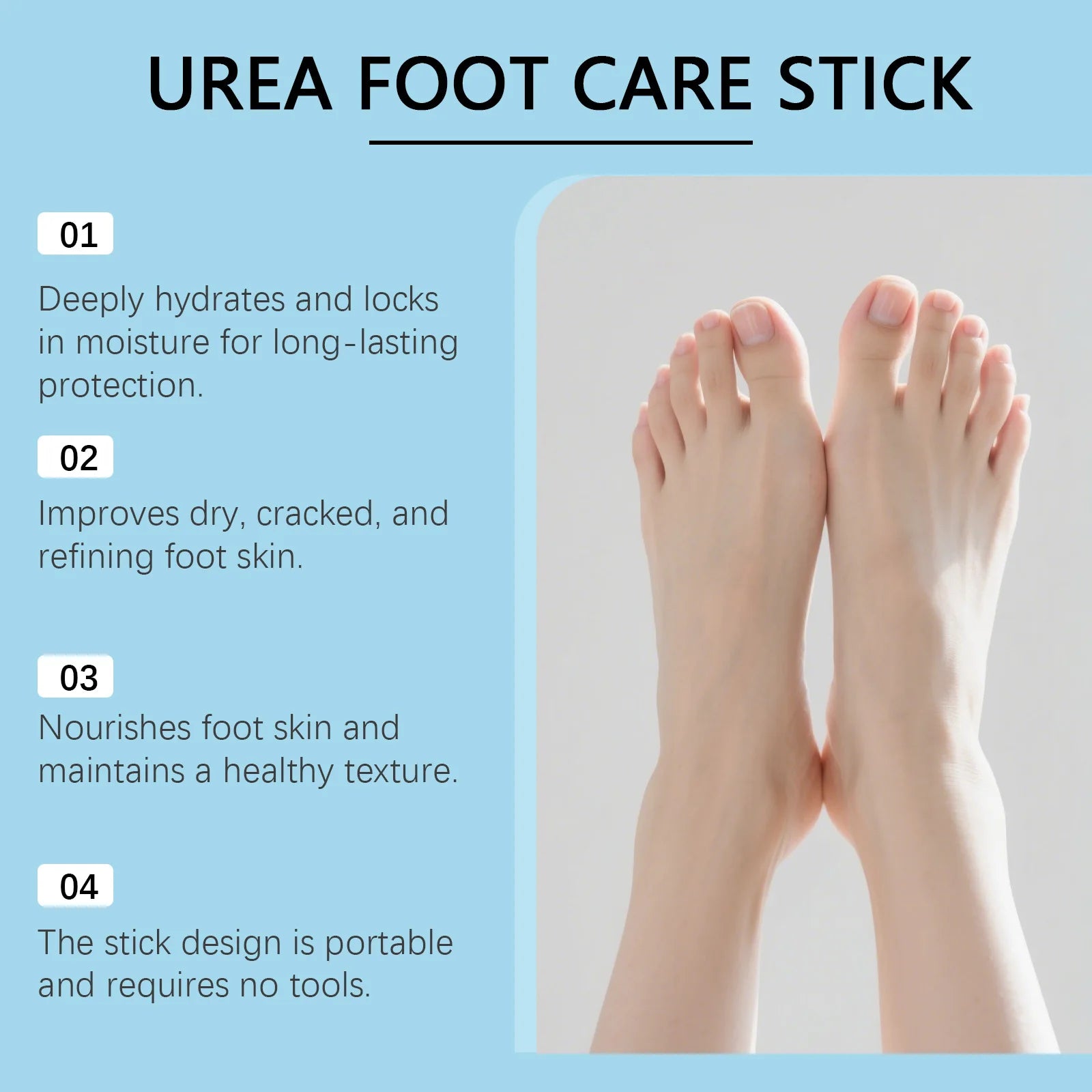 60% Urea Foot Cream Stick Moisturizing Exfoliating Soften Relieve Drying Cracked Heel Repair Deep Hydration Foot Skin Care
