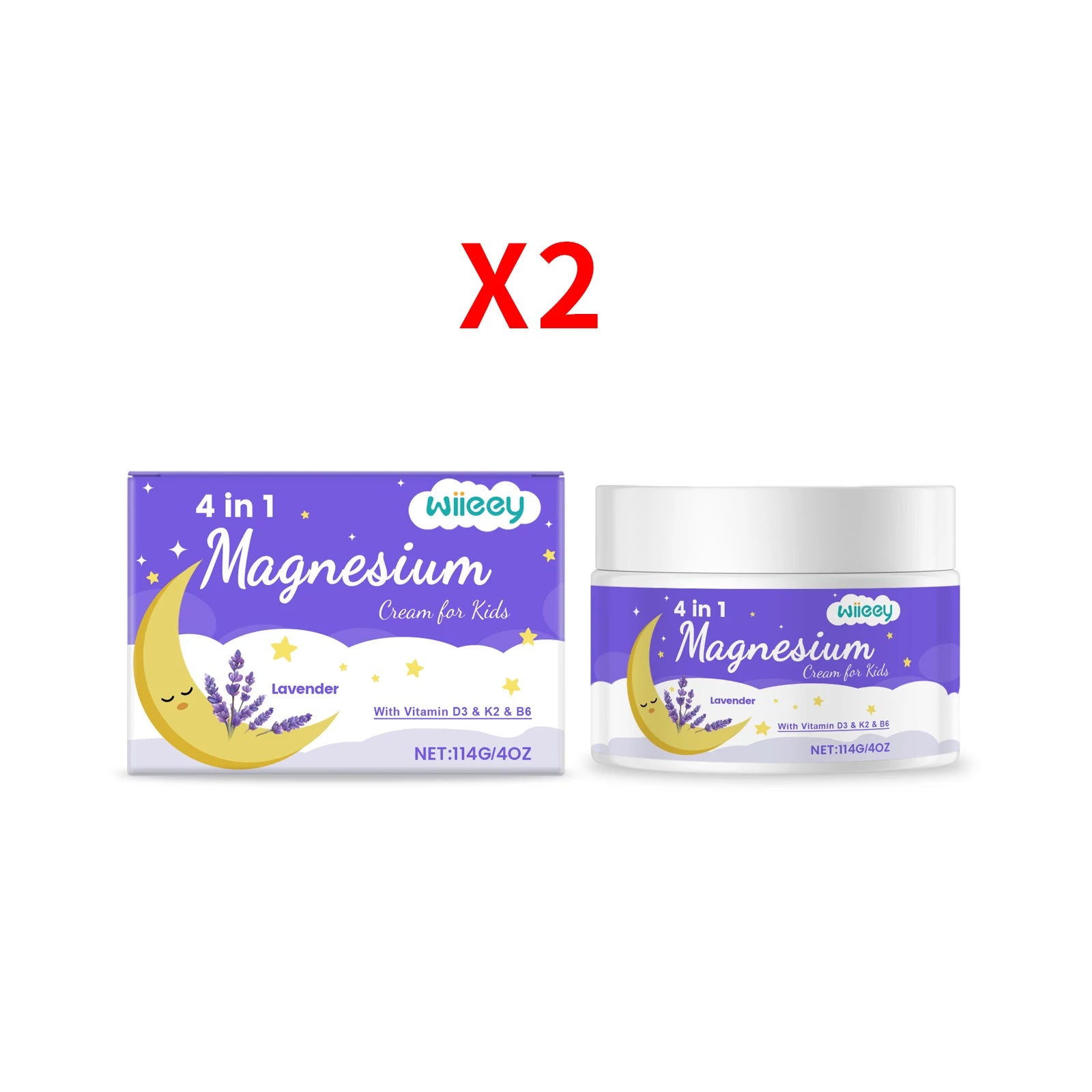 Lavender Body Magnesium Cream for Kids Soothing Muscle Anti Itching Redness No Fragrance Lotion Moisture Lock Infant Skin Care