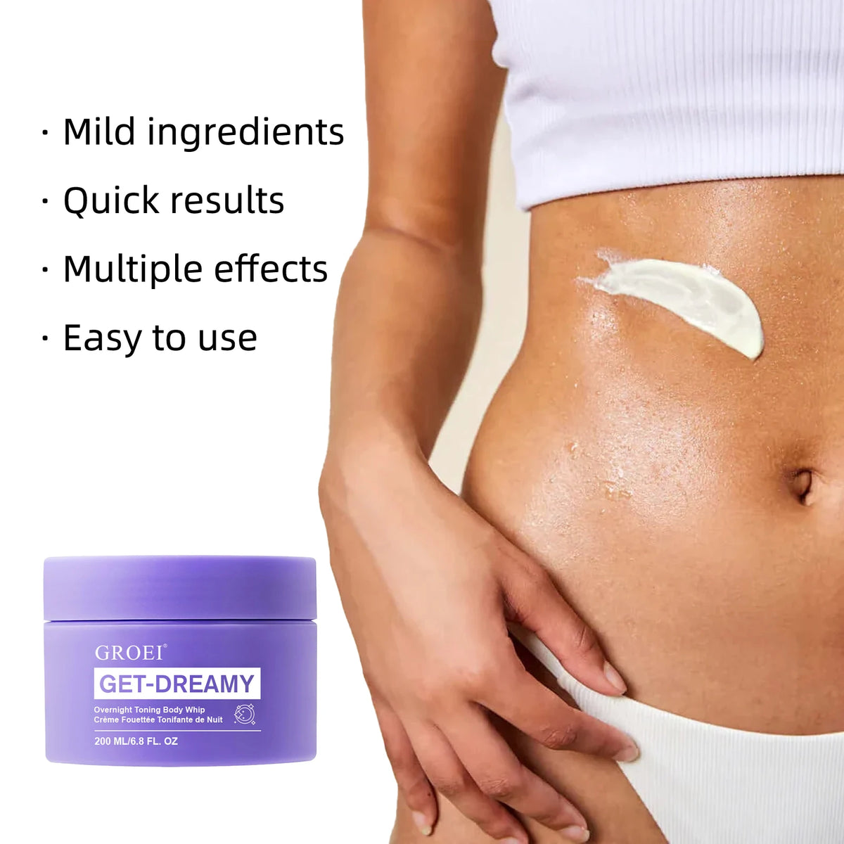 200ML Overnight Toning Whip Get, Dreamy Overnight Toning Body,Firming Deep Hydration Smooths & Brightens For Loose Skin Gift