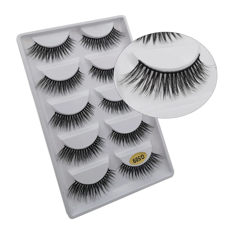 3/5 Pairs Fluffy Mink Eyelashes Thick 3d Lashes False Eyelashes Dramatic Wispy Flared Eyelash Makeup Eyelash Extension G600