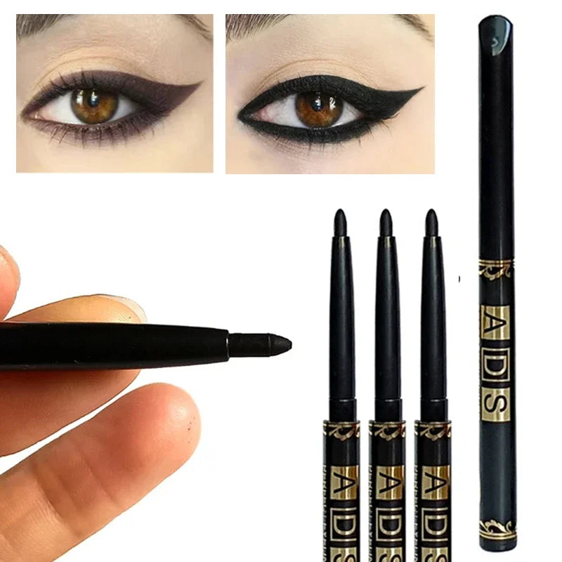 1/2/5/12pcs Waterproof & Sweat-Proof Black Eyeliner Pencil Eye Liner Gel Pen Long-Lasting Anti-smudging for Bold Eye Makeup