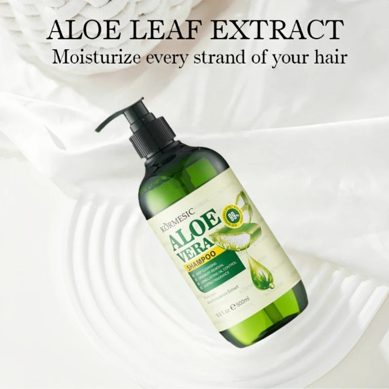500ml Aloe Vera Shampoo, Rich in Aloe Vera Extract, with a Fresh Scent, Newly Upgraded Hypoallergenic Alcohol-Free Formula, Long-Lasting