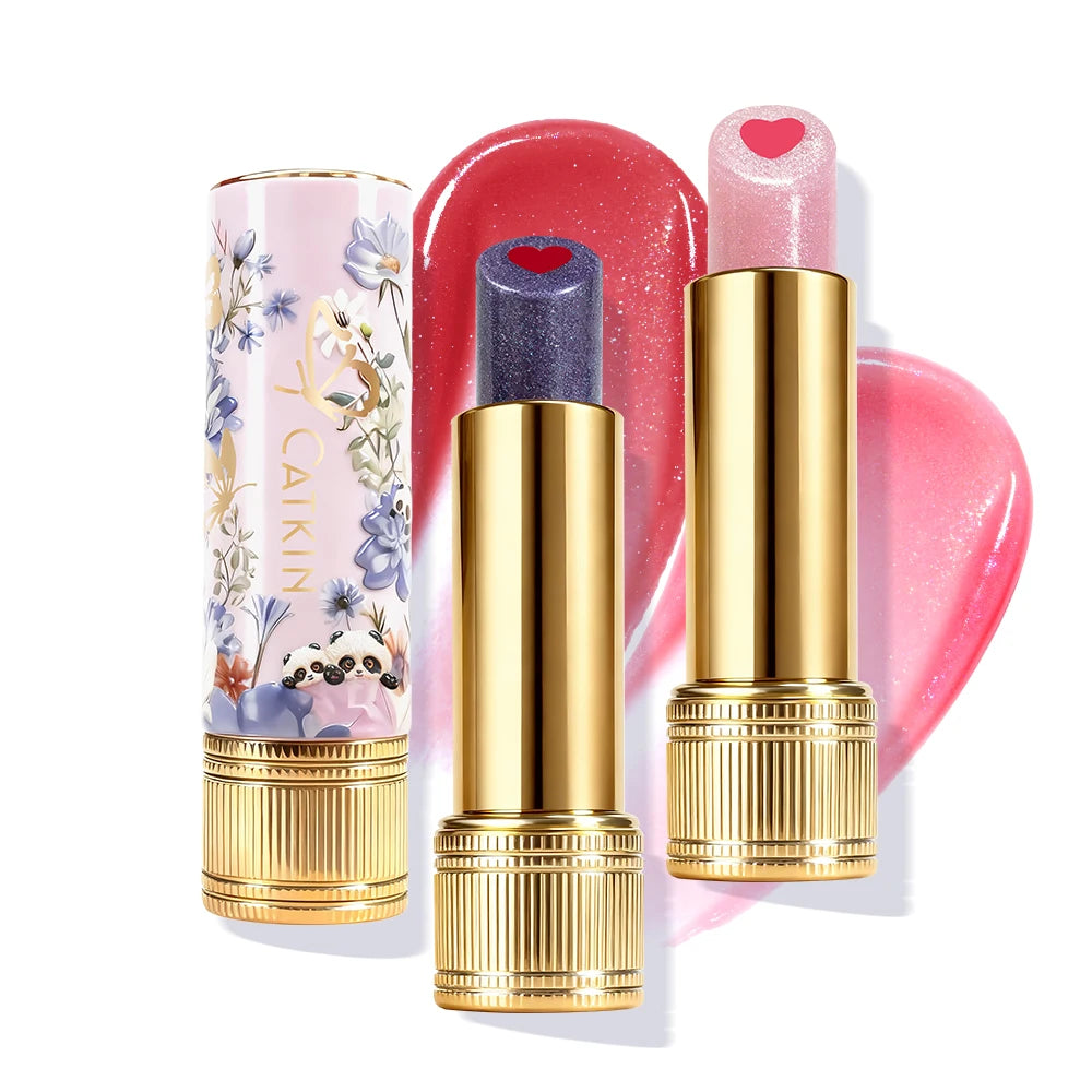 CATKIN Whiffle Dance Tinted Lip Balm 3 PCS Solid Lip Gloss Moisturizing Watery Colored jelly love Long-lasting