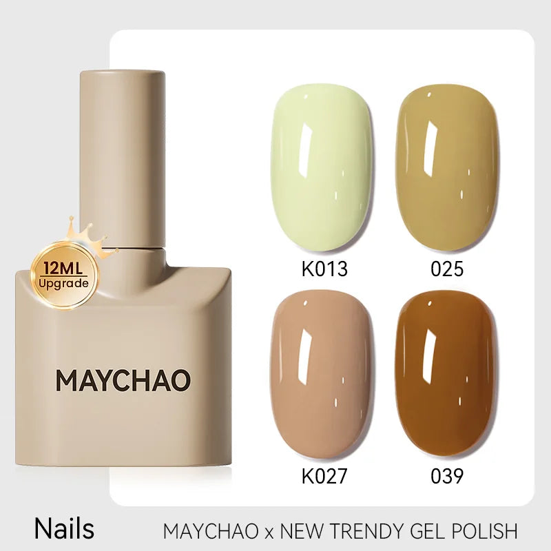 MAYCHAO 12ml Gel Nail Polish Set Professional Salon Nail Art Gels Varnish UV LED Semi Permanent Nail Lacquer Nail Supplies
