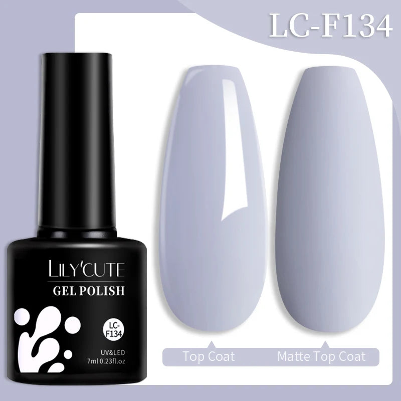 LILYCUTE 7ML Jelly Amber Gel Nail Polish Brown Crystal Translucent Dull Color Nail Art Gel Semi Permanent UV Gel Polish Varnish