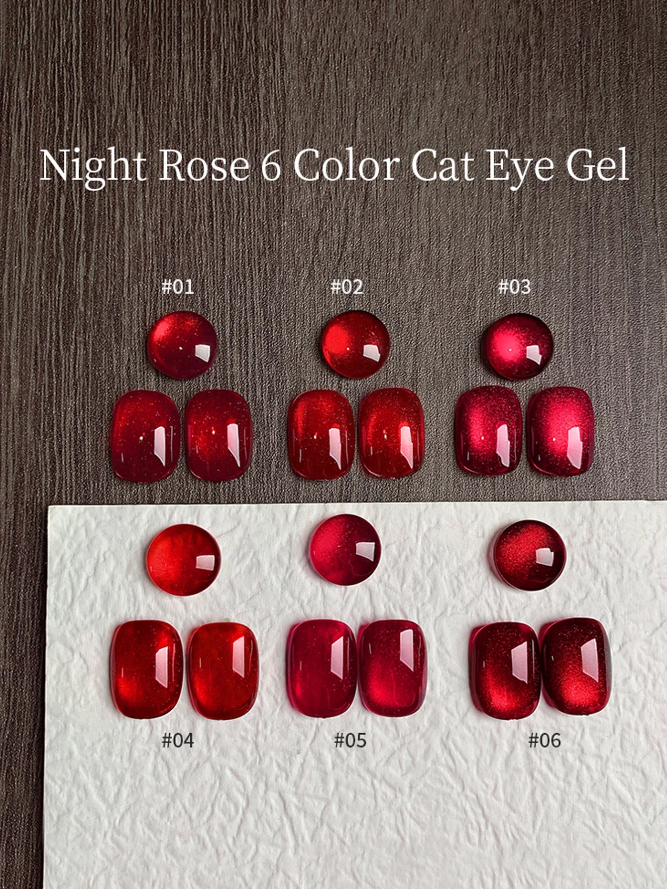 16ML Wine Red Rose Red Cat Magnetic Gel Nail Polish Set Shiny Ruby Red Cat Eye Gel Soak Off UV Semi-Permanent Nail Art Varnish