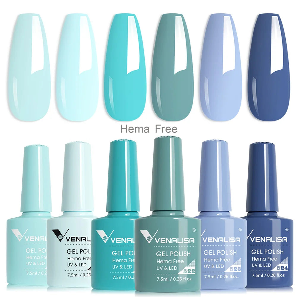 Venalisa Nail Gel Polish Kit HEMA TPO FREE Nude Pink Color Collection Self Leveling Full Coverage Nail Manicure Set 6Pcs Kit