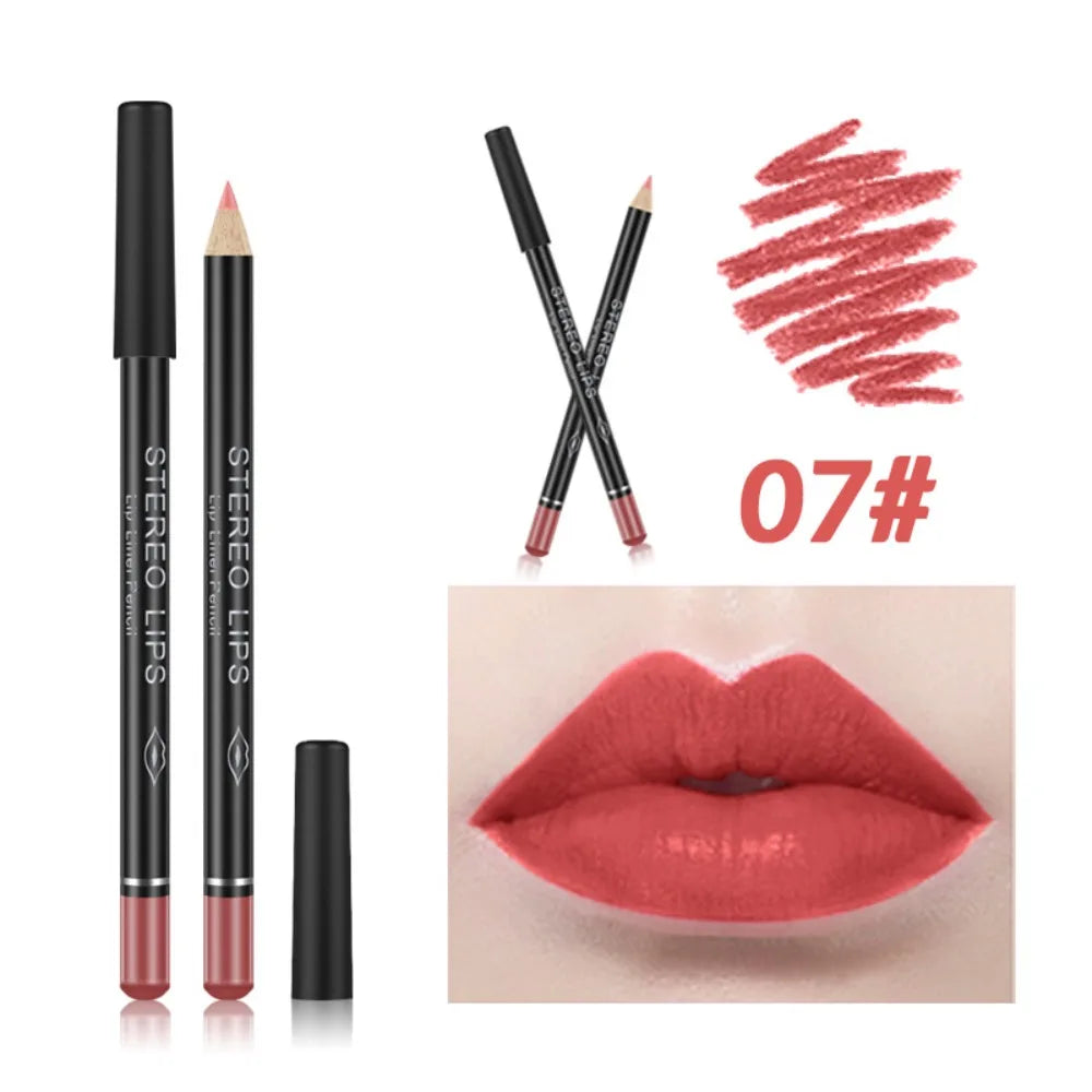 Luxury Long-Lasting Matte Lip Liner Plumping Lip Perfect Outline Filling Makeup Lipliner Waterproof Smooth Lipstick Pencil