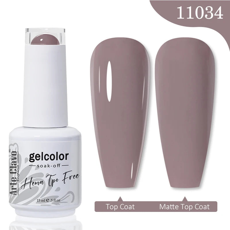 Arte Clavo 15ML Red Brown Color Gel Nail Polish Autumn Winter Nail Art Gel Nail Supplies Semi Permanent Soak Off UV Gel Varnish