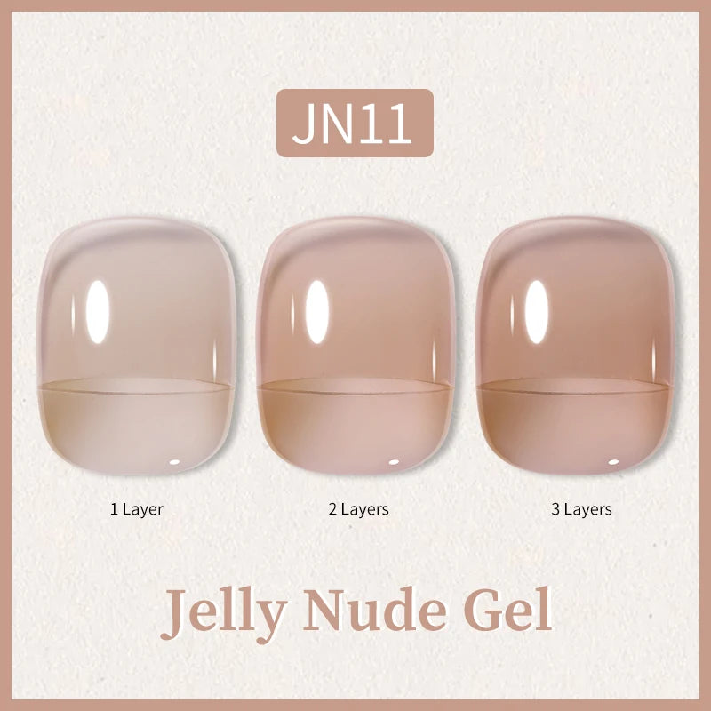 BORN PRETTY 10ml Glitter Pink Nude Jelly Nail Gel Polish Varnis Semi-permanent Sheer Translucent UV LED Soak Off Gel Polish