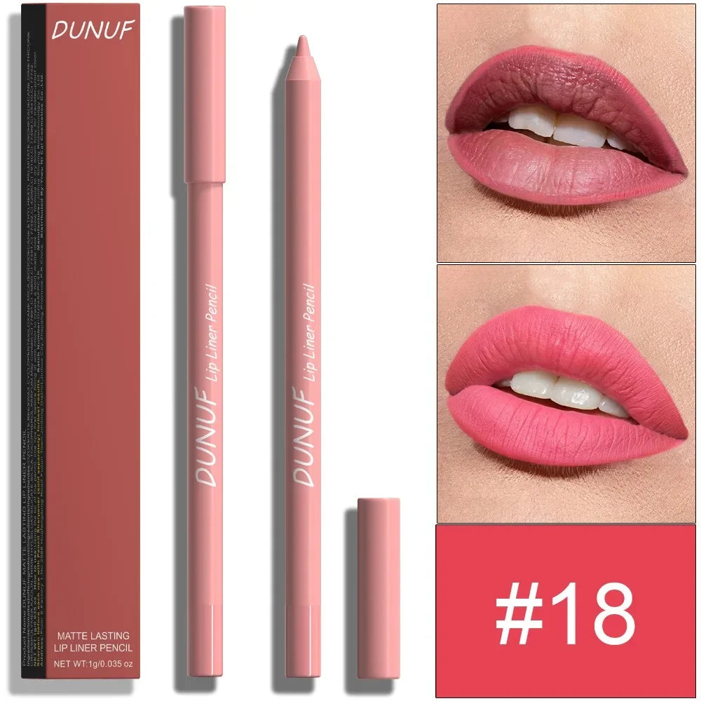 24 Colors Foaming Lipliner Durable Waterproof Soft Mist Lipstick Pen Gentle Pink Brown Purple Colors Matte Lip Contouring Pencil