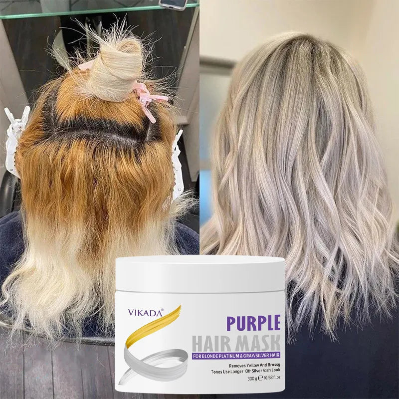 Gray Color Fixing Hair Mask Shampoo Cover Gray Hair Fade Yellow After Bleach Hair Shampoo Non-irritating Purple Shampoo Blonde