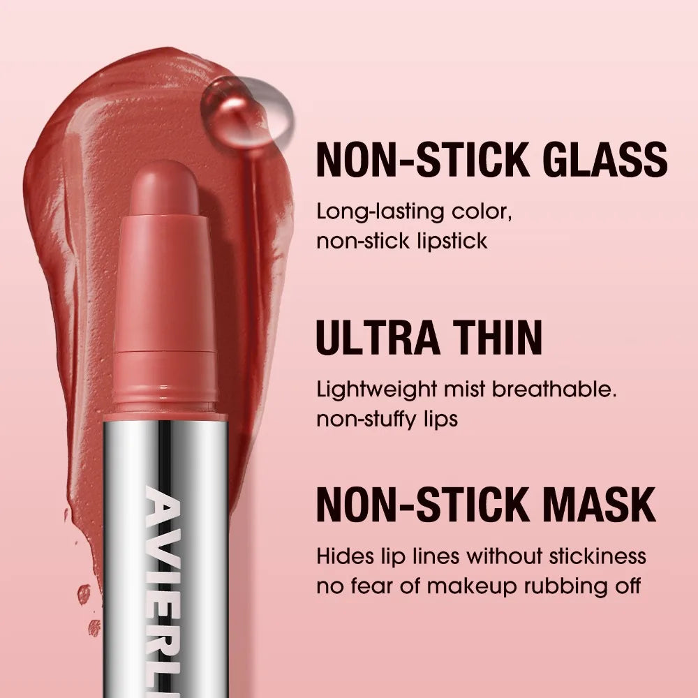 Smooth Matte Lipstick - Long-Lasting, Moisturizing, and Easy to Apply Lip Glaze with Rotating Pen Design - Waterproof Lip Makeup