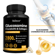 Glucosamine Chondroitin MSM Capsules, Joint Support Supplement, Support Cartilage Flexibility Bone Strength & Hair Skin Nail