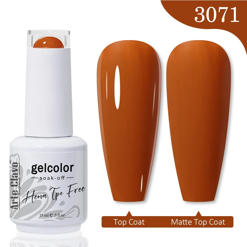 Arte Clavo 15ML Red Brown Color Gel Nail Polish Autumn Winter Nail Art Gel Nail Supplies Semi Permanent Soak Off UV Gel Varnish