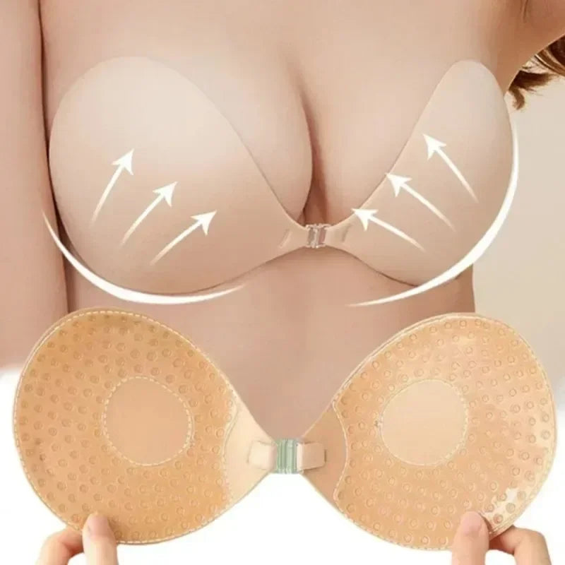 Women Invisible Bra Chest Stickers Summer Strapless Backless Underwear Lift Up Self Adhesive Bra Cover Silicone Breast Pad