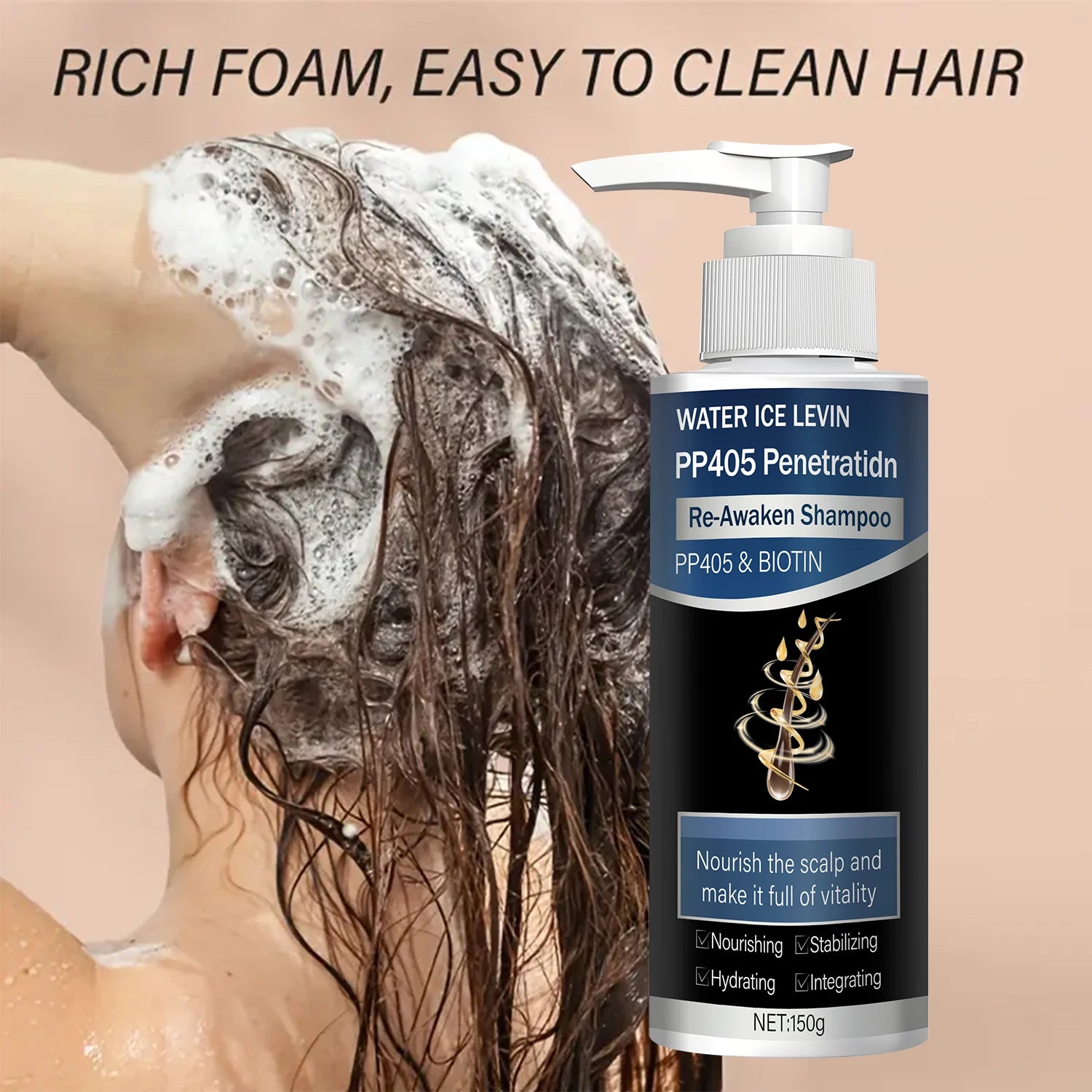 Hair Growth Shampoo 1+1 Pack 150g With Biotin Collagen Keratin Vitamin C PP405 Penetration Moisturizing Repair Hair Care Cheap