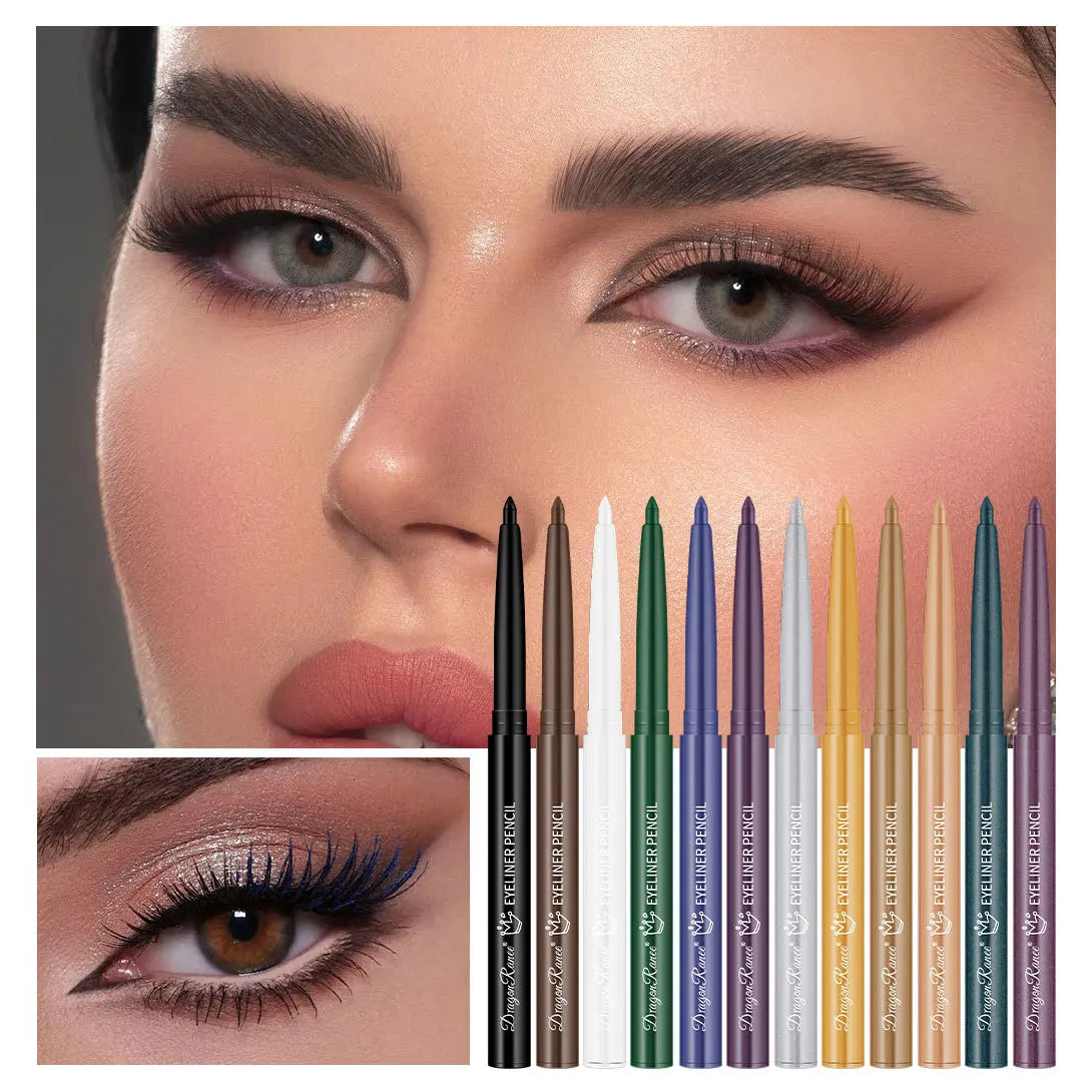 Waterproof Black Brown Eyeliner Gel Pencil Matte Smooth Quick Dry Easy Wear Pearlescent Eyeshadow Eye Liner Pen Makeup for Eyes