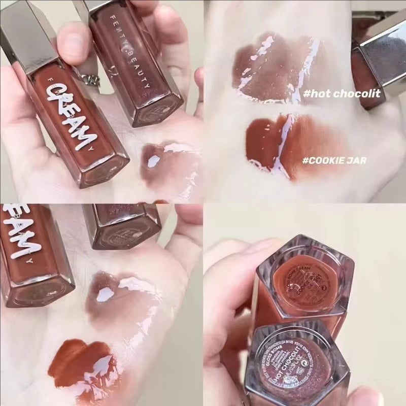 Fashion Fenty Beauty 9 Colors Lip Gloss Waterproof Liquid Lipstick Nude Pink Lips Tint Makeup Moisturizing Lip Glaze Cosmetics