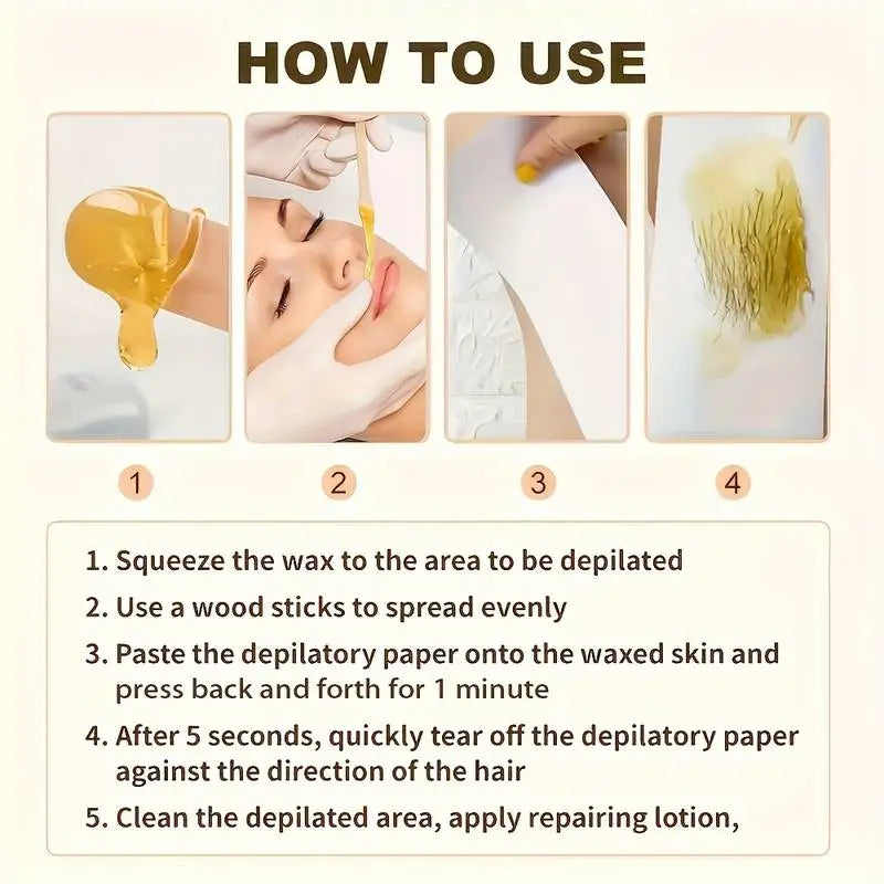 Viilife Precision eyebrow wax for shaping Depilatory Wax Hair Removal Cold Sugar 60g Kit travel and home use sugar wax kit