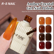 RSNAIL 10g Jelly Amber Gel Nail Polish Crystal Brown Nail Gel DIY Translucent Color Nail Art Gel Permanent UV Gel Polish Varnish