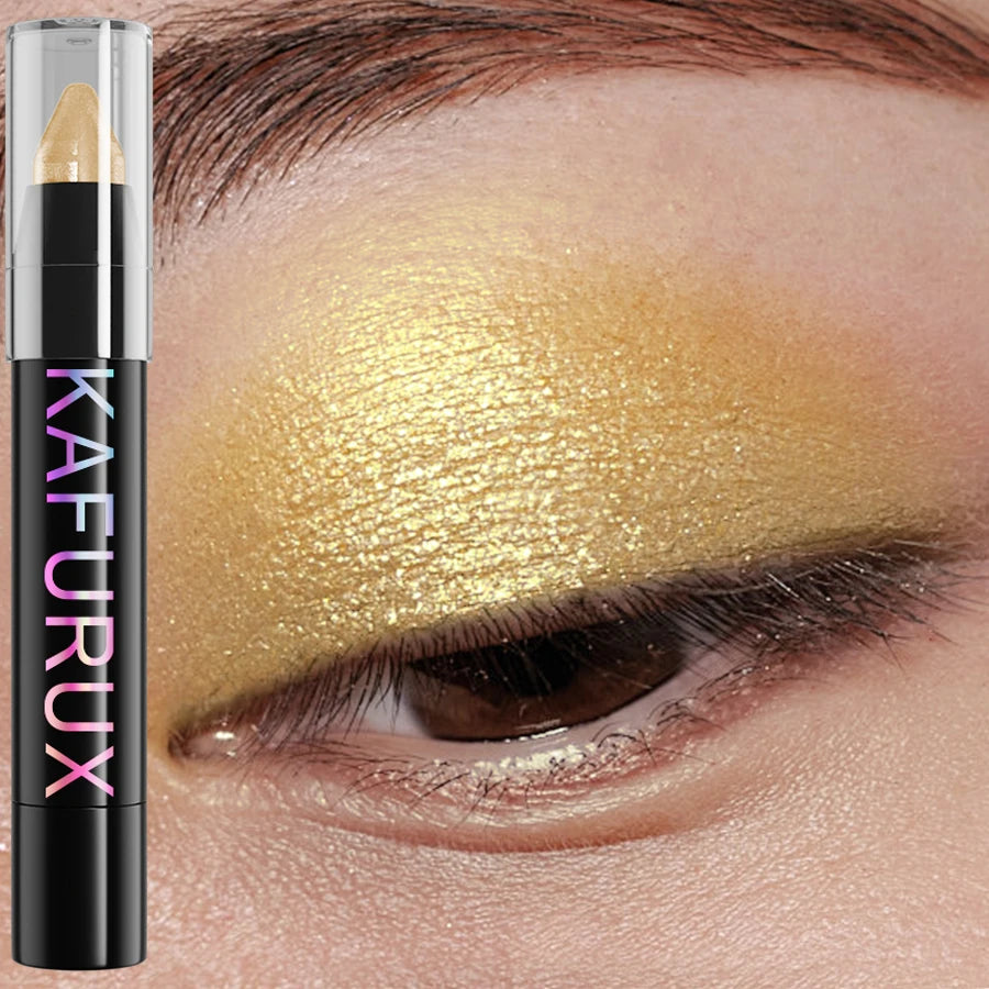 25 Colors 1PC Waterproof Eyeshadow Stick Long Lasting High Pigmented Shimmer Glitter Matte Brown Eye Shadow Korean Makeup Gifts