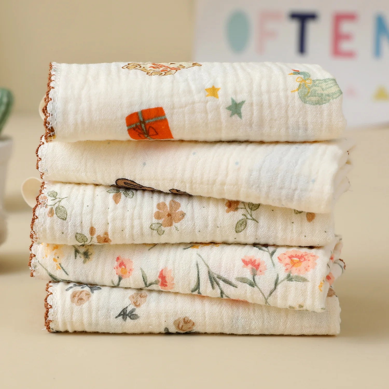 Washcloth Facecloth Baby Cotton Square Towels Handkerchief Muslin Cloth Feeding Bib Infant Wash Hand Face Wipes