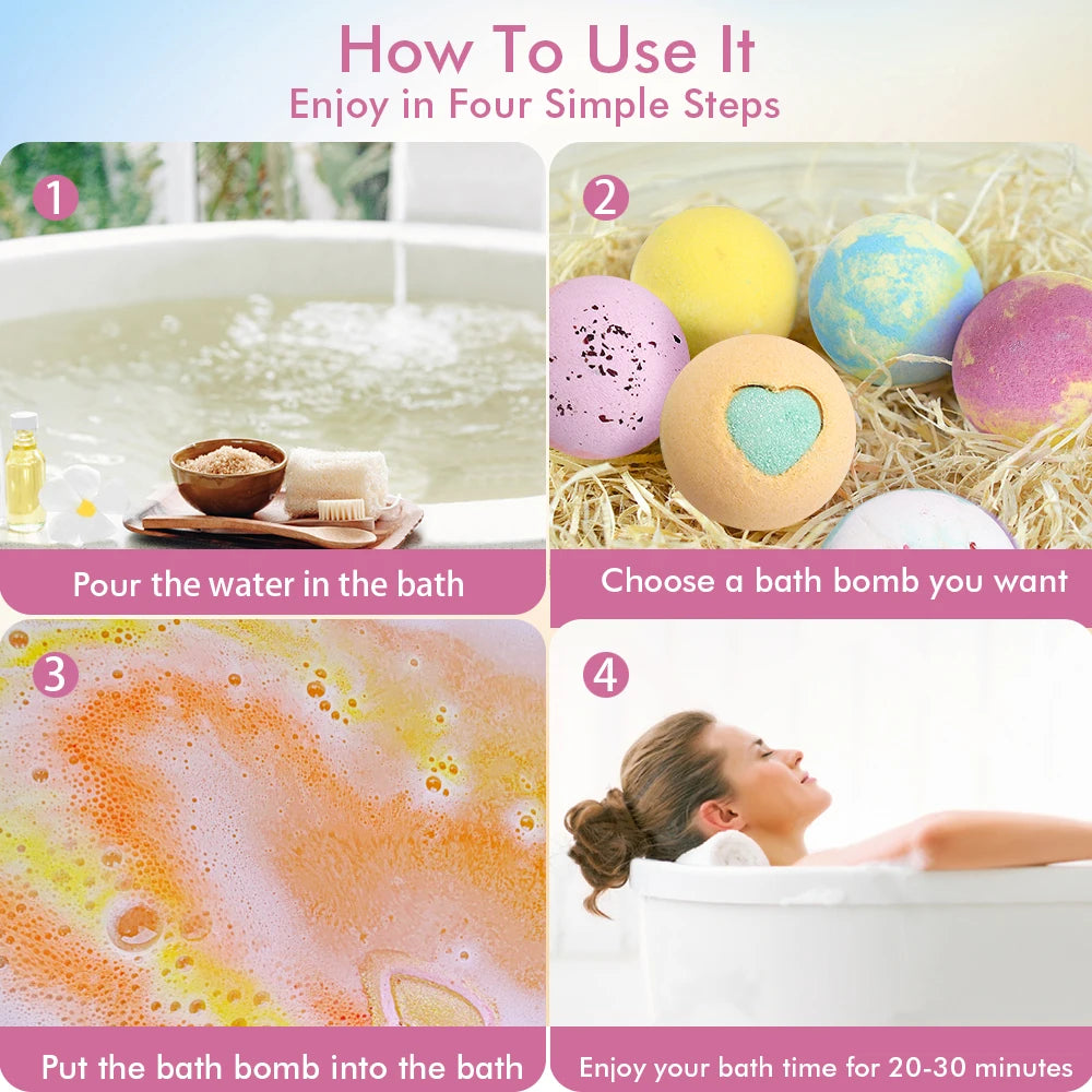 Bath Bombs Gift Set - 12Pack Handmade Natural & Organic Ingredients, Spa Relaxing Gifts for Women & Men, Aromatherapy Bubble Bat