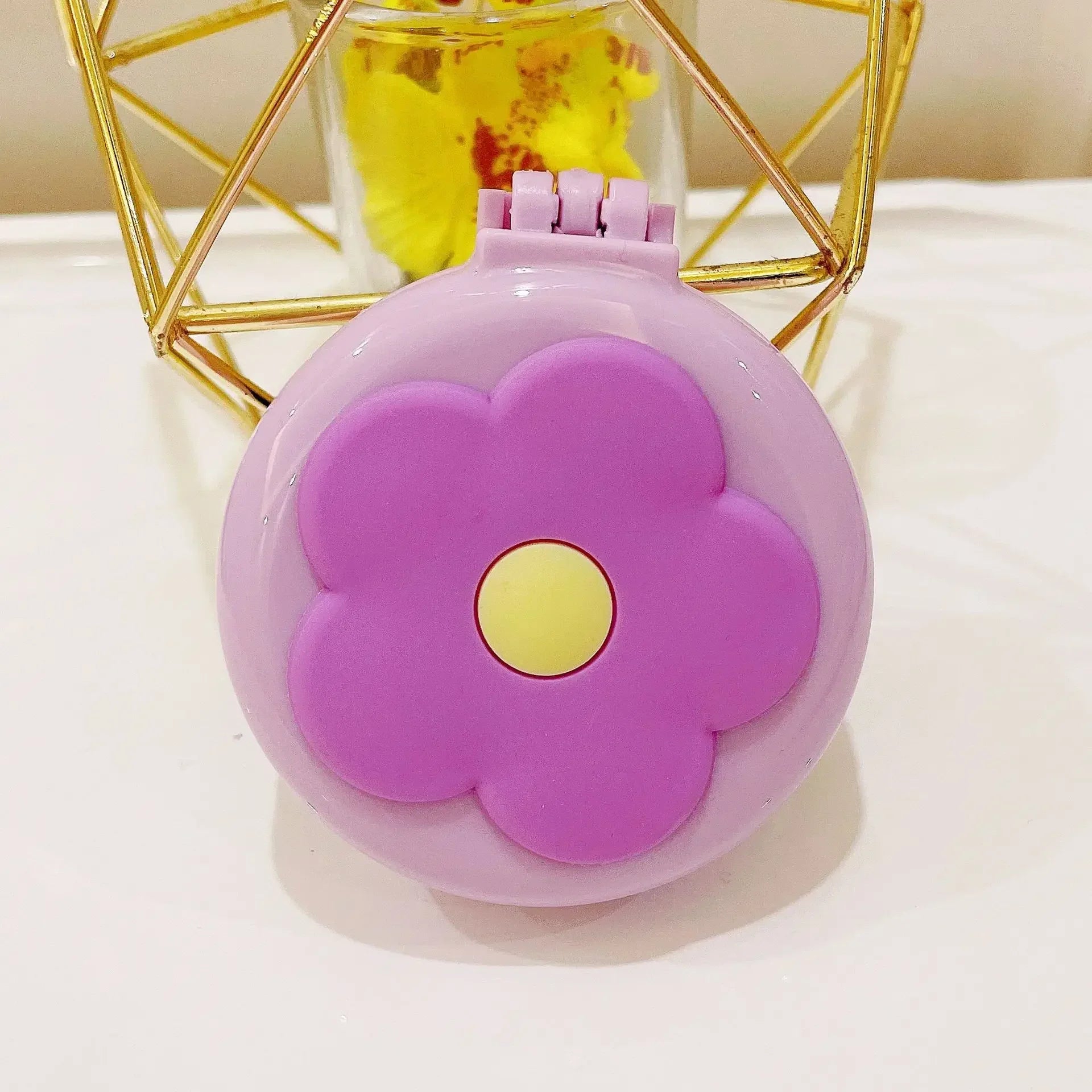 Baby Girls Kawaii Cute Cartoon Animal Folding Massage Comb with Makeup Mirror for Children Travel Portable Plastic Hair Brush