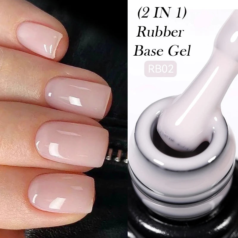 LILYCUTE 7ml Nude Jelly Rubber Base Gel Nail Polish Colorful Reinforcing Repair Thin Cracked Nails DIY Salon Manicure Color Gel