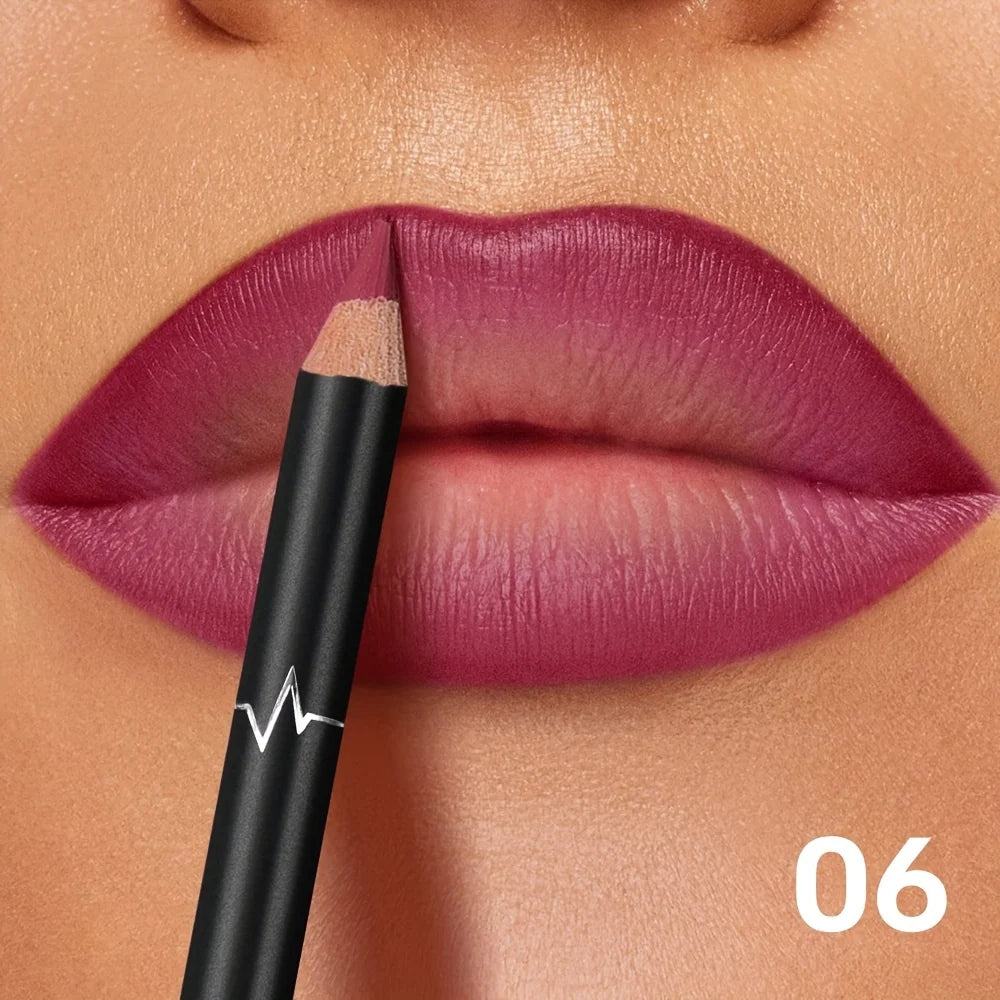 PUDAIER 6 color Waterproof Matte Lip Liner Pencil Set, Long Lasting Smudge-Proof Non-Transfer, Highly Pigmented Lip Contour
