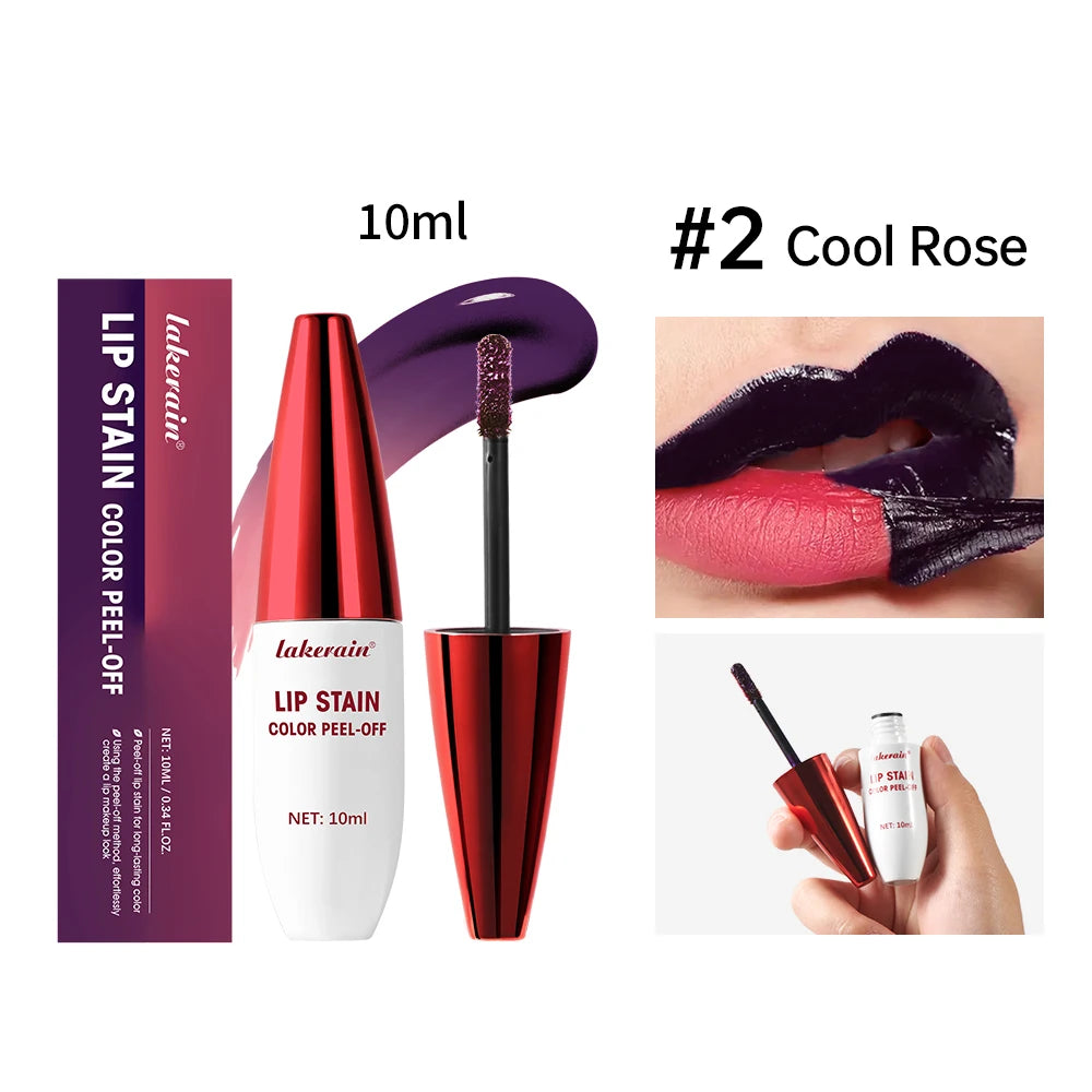 Lakerain Peel-off Lip Gloss Matte Natural Mist Lip Tinted Waterproof Long Lasting Lipstick Makeup Tear Contour Stain Cosmetics