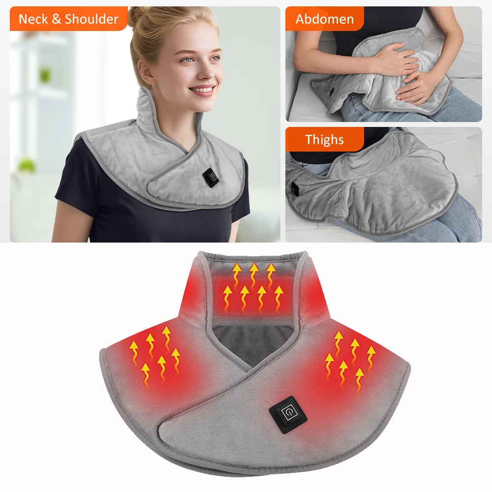5V 2A USB Neck And Shoulder Heating Pad Electric Hot Compress Shawl Back Wrap Home Office Abdomen Menstrual Warming Soft Mat