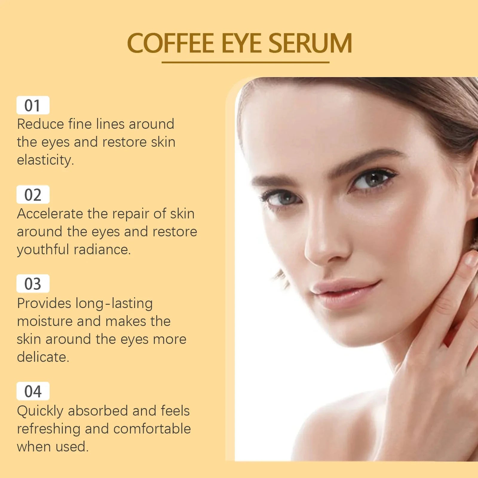 5% Coffee Eye Serum Collagen Lightens Dark Circles Bags Puffiness Fade Eye Fine Line Tighten Moisturizing Under Eyes Skin Care