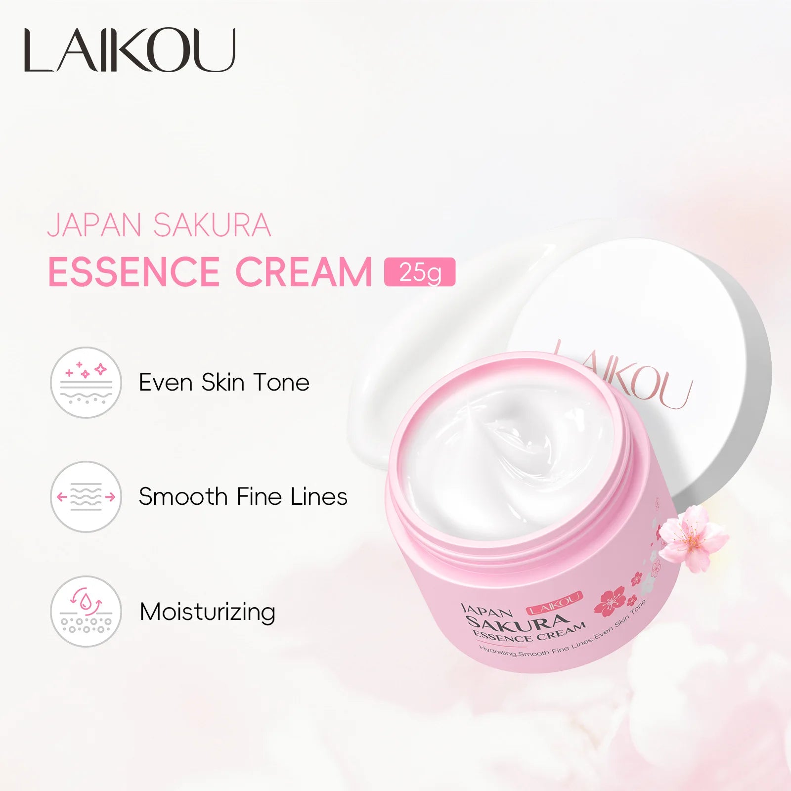 LAIKOU Japan Sakura Essence Cream Cherry Blossom Facial Cream Heavy Moisturizer Improving Dryness & Roughness Face Skin Care