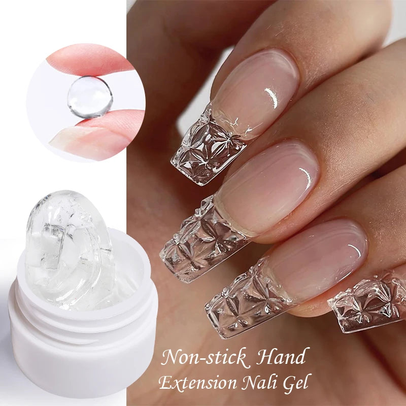 LILYCUTE 7ml Auroras Non Stick Hand Solid Extension Gel Nail Polish 3D Carving Flower Soak Off Nail Art Acrylic Hard Gel Varnish