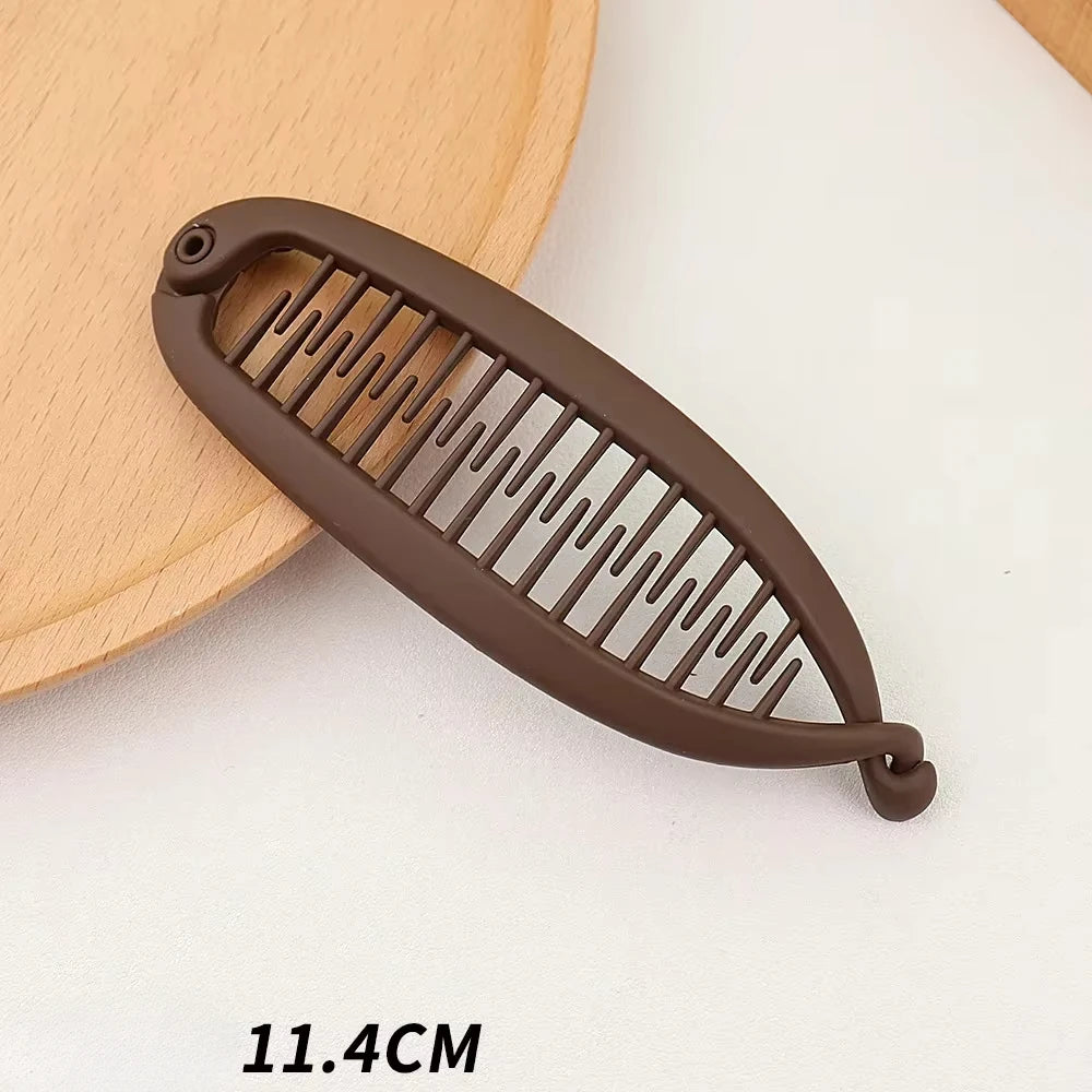Matte Frosted Ponytail Banana Hair Clip Fish Shaped Hairpin Headband for Women Hair Accessories Twist Clamp Barrettes Headwear