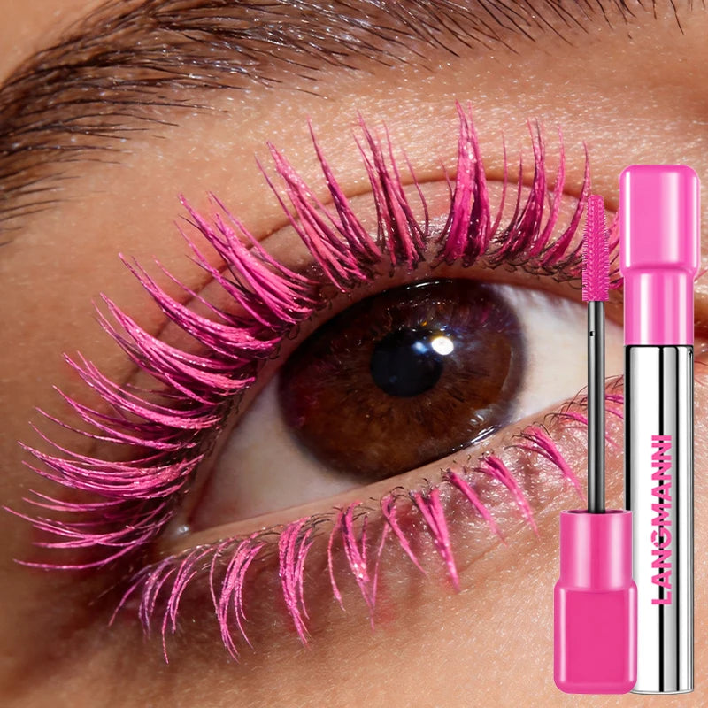 8 Colors Green Mascara Thick Curling Waterproof Natural Eyelashes Long Lasting Blue White Pink Black Eye Makeup Korean Cosmetics