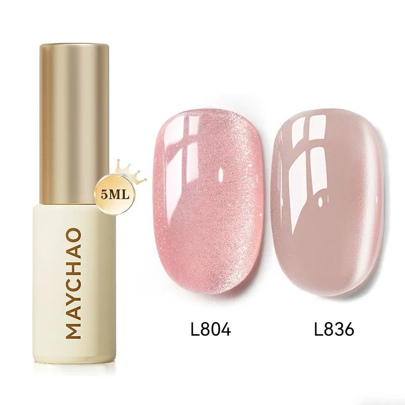 MAYCHAO 5ML Gel Nail Polish 9D Laser Diamond Glitter Cat Eye Gel Semi-Permanent Soak Off UV LED Gel Nail Manicure Tools Nail Art