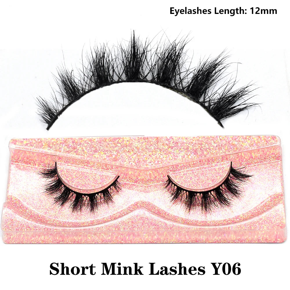 Half Lashes Short Mink Eyelashes Fluffy Soft False Eyelashes Wispy Cross Strip Eye Lashes Natural Mink Eyelash Extension Makeup