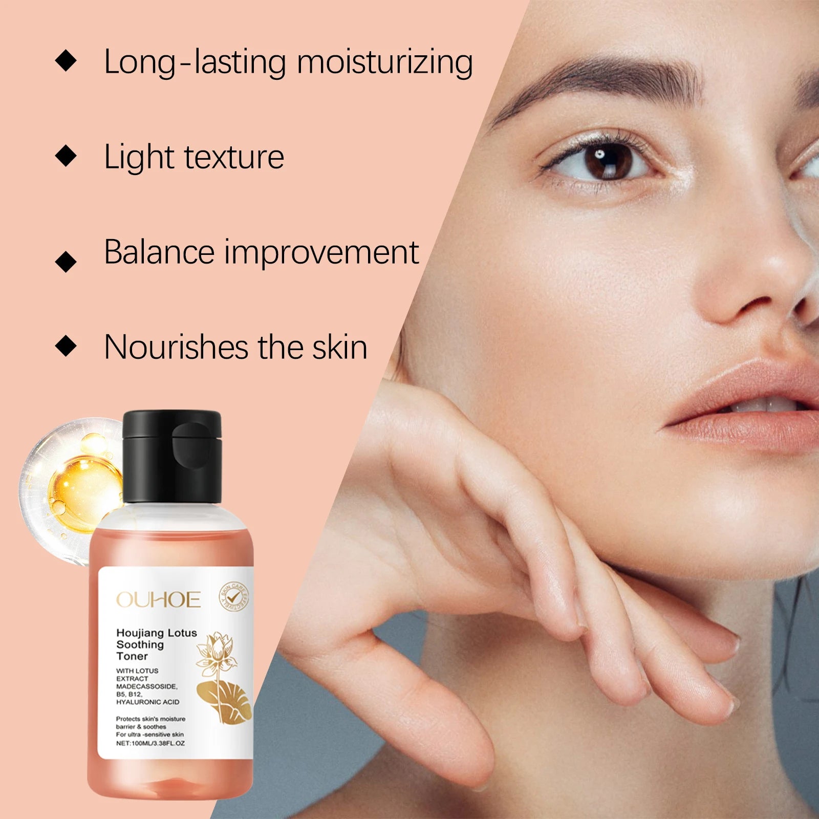 Lotus Toner - Hydrating, Moisturizing & Soothing Facial Skin, Refining Pores & Brightening for Glowing Skin, Floral Face Essence