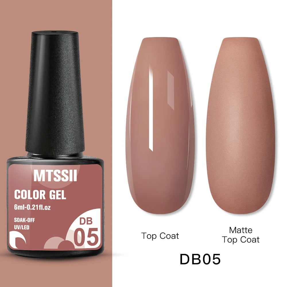 Mtssii 6ML Reflective Gel Nail Polish Shiny 14 Colors Semi-permanent UV Gel varnish Hybrid Nail Polish for Nail Art Manicure