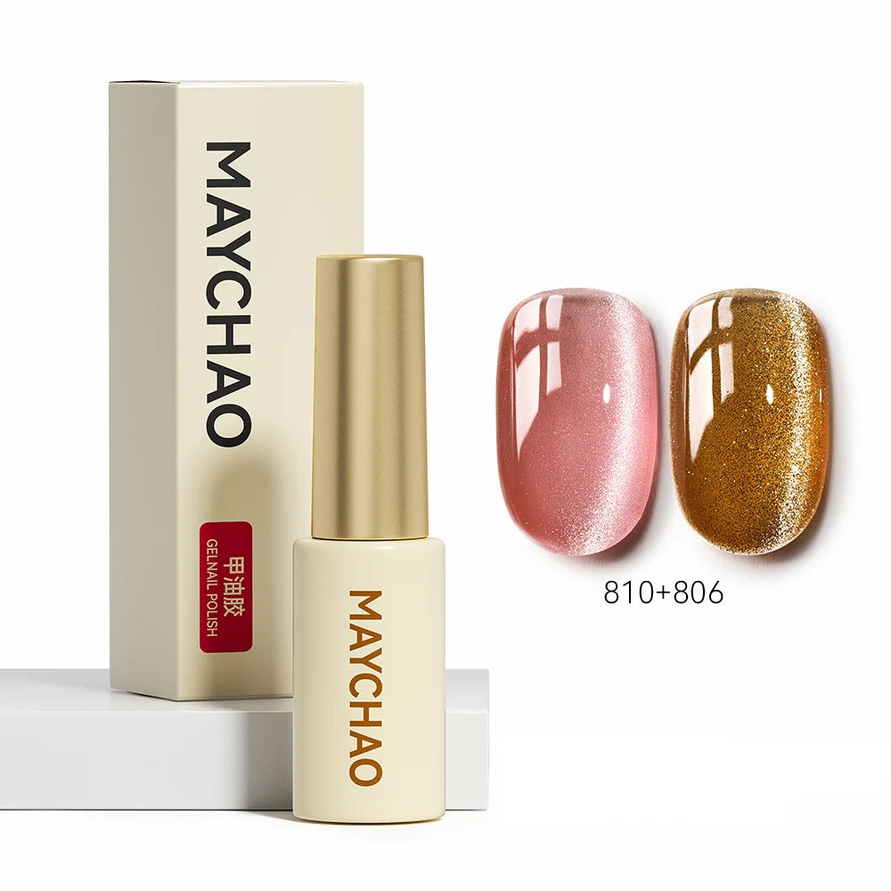 MAYCHAO 5ML Gel Nail Polish 9D Laser Diamond Glitter Cat Eye Gel Semi-Permanent Soak Off UV LED Gel Nail Manicure Tools Nail Art