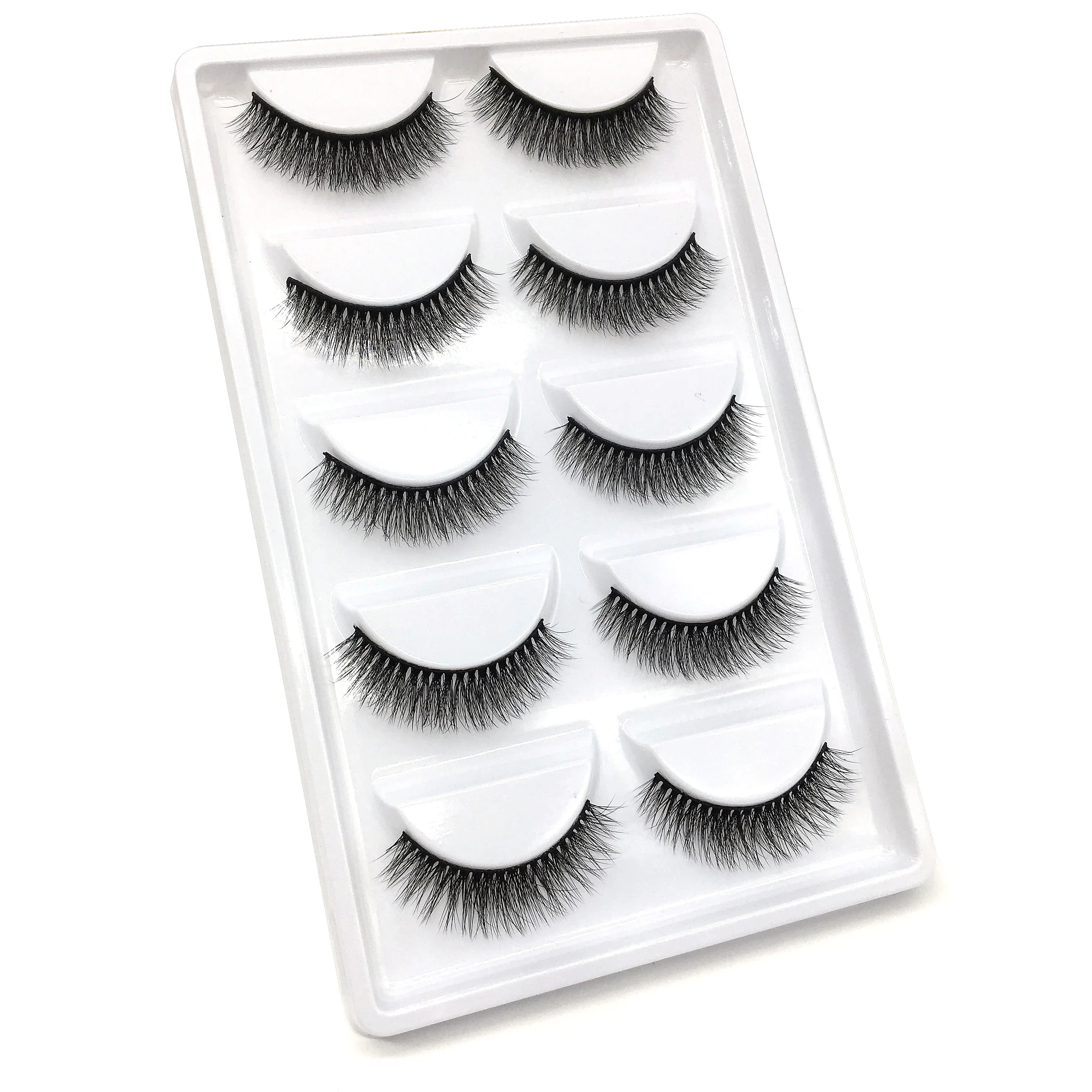 HBZGTLAD 5Pairs 3D Handmade Fake Eyelashes Natural Long Thick Daily Makeup Thick Cross Eyelashes Eye Lashes