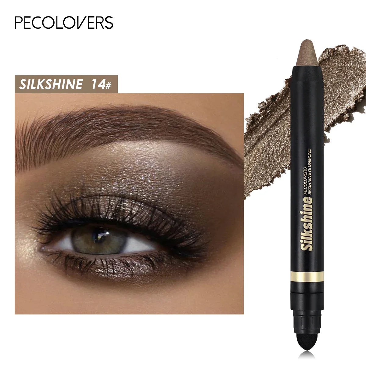 Colorful Shimmer Eyeshadow Stick Double Ended Metallic Pearlescent Highlighter Makeup Pigment Silkworm Eyeshadow Pen