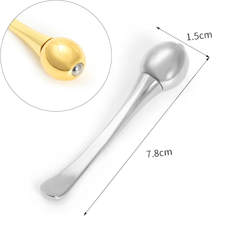 1PC Mini Metal Eye Cream Applicator Eye Cream Mixing Spatula Spoon Face Lifting Massage Facial Massager Thin Face Magic Stick